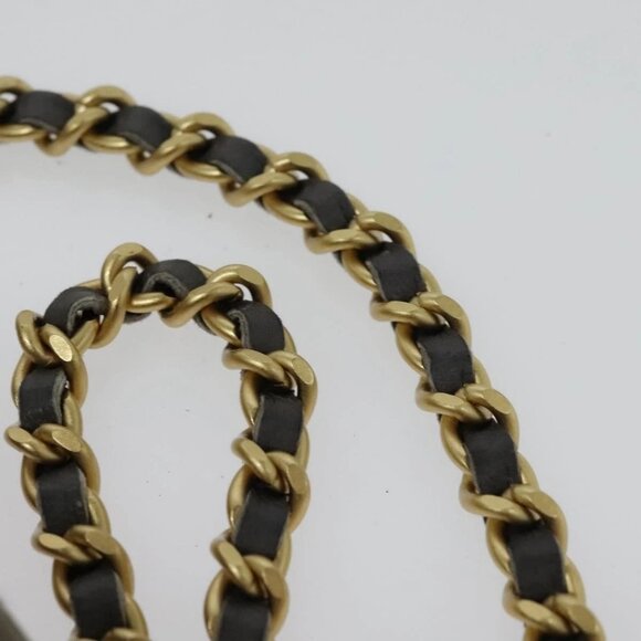 CHANEL Choco Bar Line Chain Hand Bag Enamel Gray Gold CC Auth bs28264 - Picture 9 of 16
